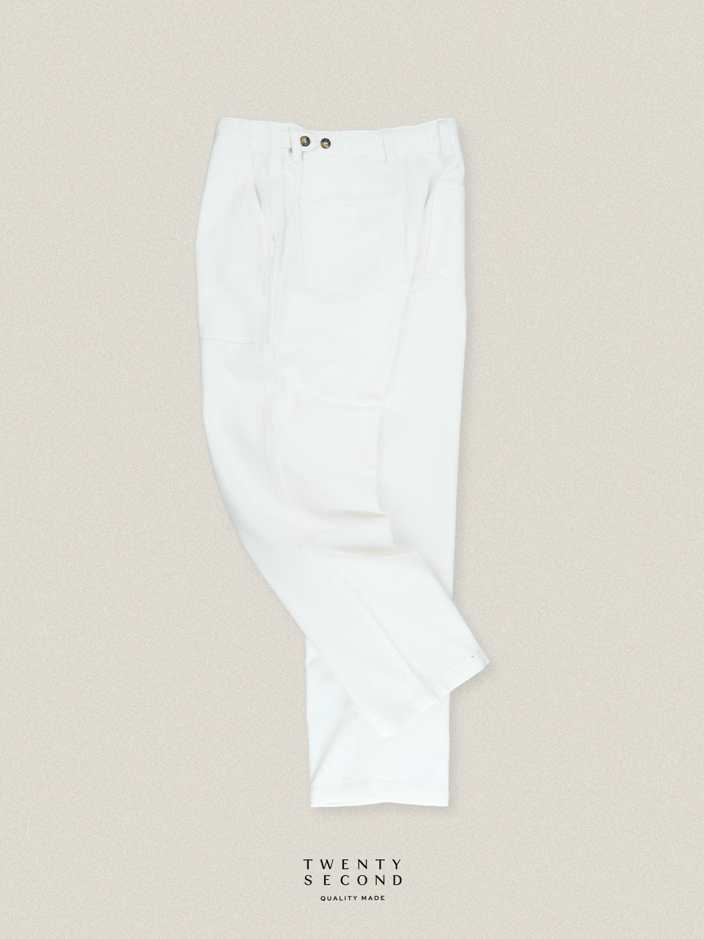 GRID DENIM PANTS - WHITE