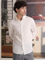 LINEN LONG SLEEVES SHIRTS - WHITE
