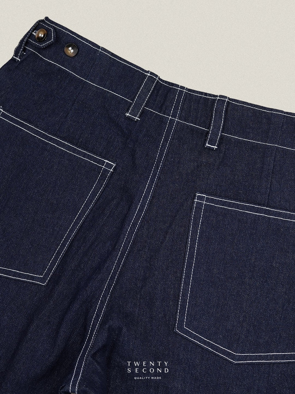 GRID DENIM PANTS - NAVY