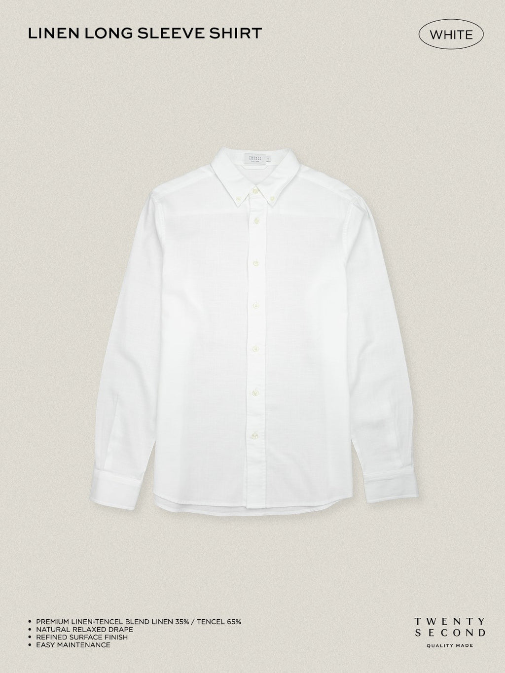 LINEN LONG SLEEVES SHIRTS - WHITE