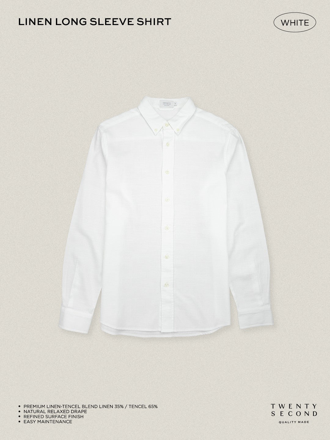LINEN LONG SLEEVES SHIRTS - WHITE