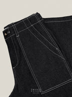 GRID DENIM PANTS - BLACK