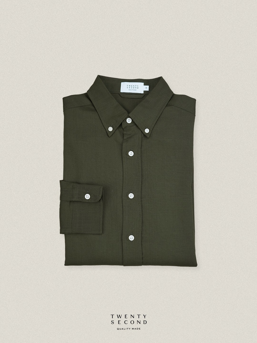 LINEN LONG SLEEVES SHIRTS - OLIVE