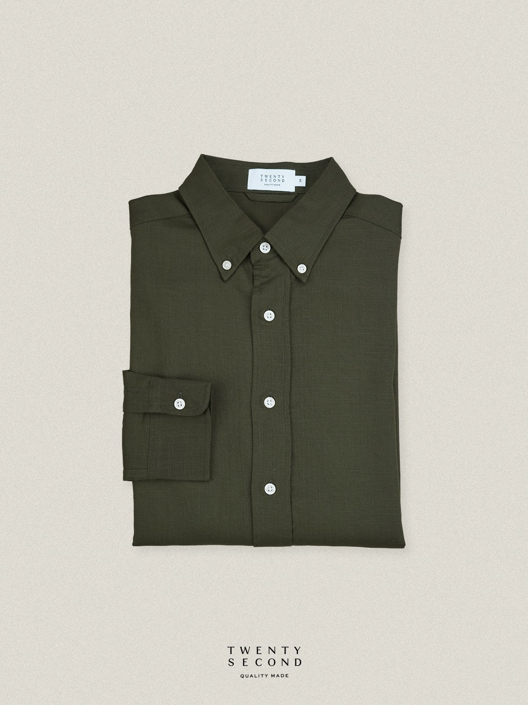 LINEN LONG SLEEVES SHIRTS - OLIVE
