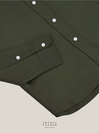 LINEN LONG SLEEVES SHIRTS - OLIVE