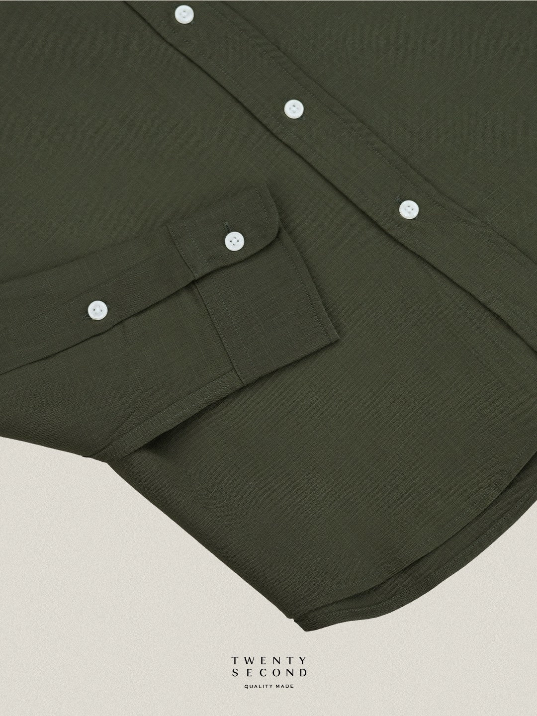 LINEN LONG SLEEVES SHIRTS - OLIVE