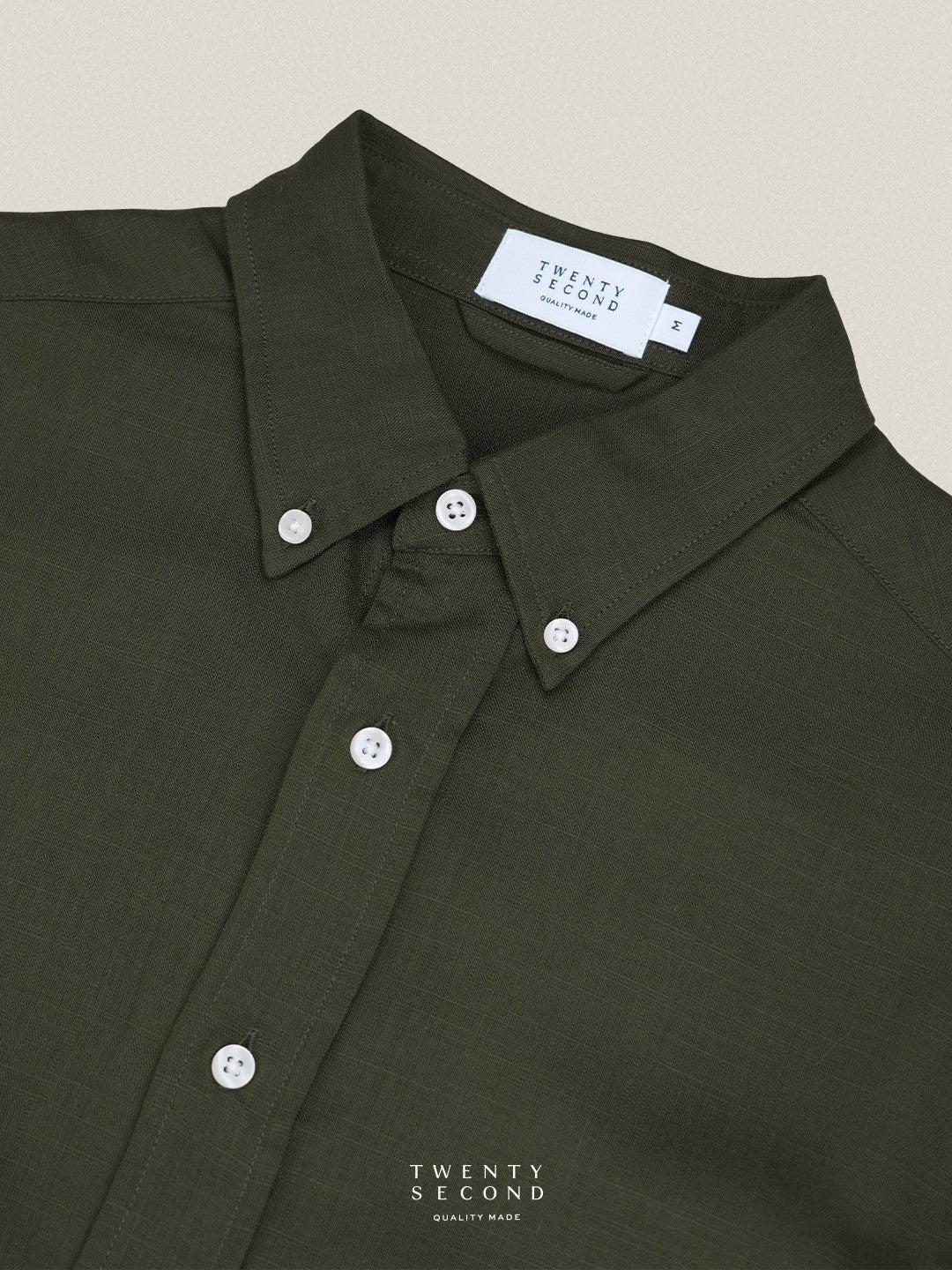 LINEN LONG SLEEVES SHIRTS - OLIVE