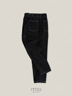 GRID DENIM PANTS - BLACK