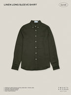 LINEN LONG SLEEVES SHIRTS - OLIVE