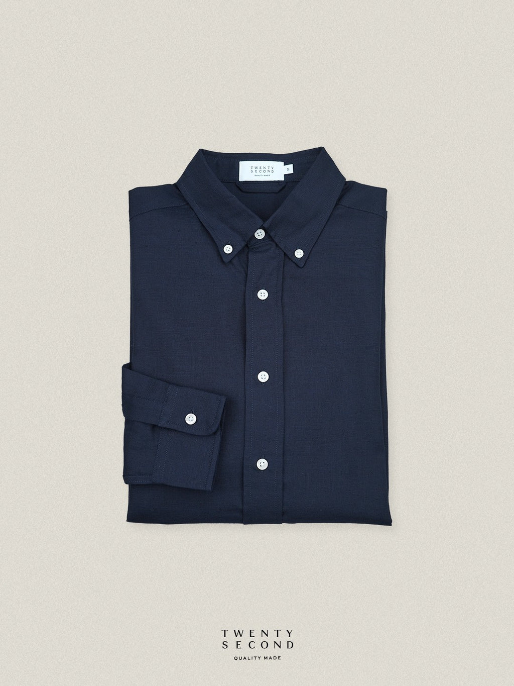 LINEN LONG SLEEVES SHIRTS - NAVY