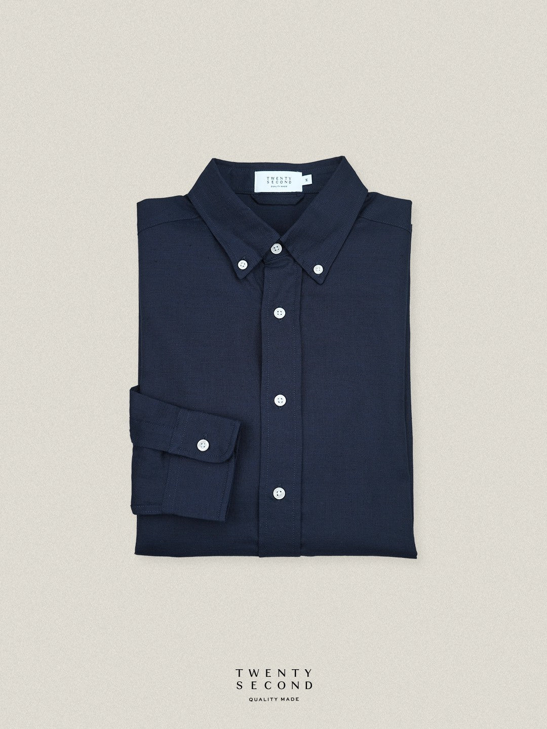 LINEN LONG SLEEVES SHIRTS - NAVY