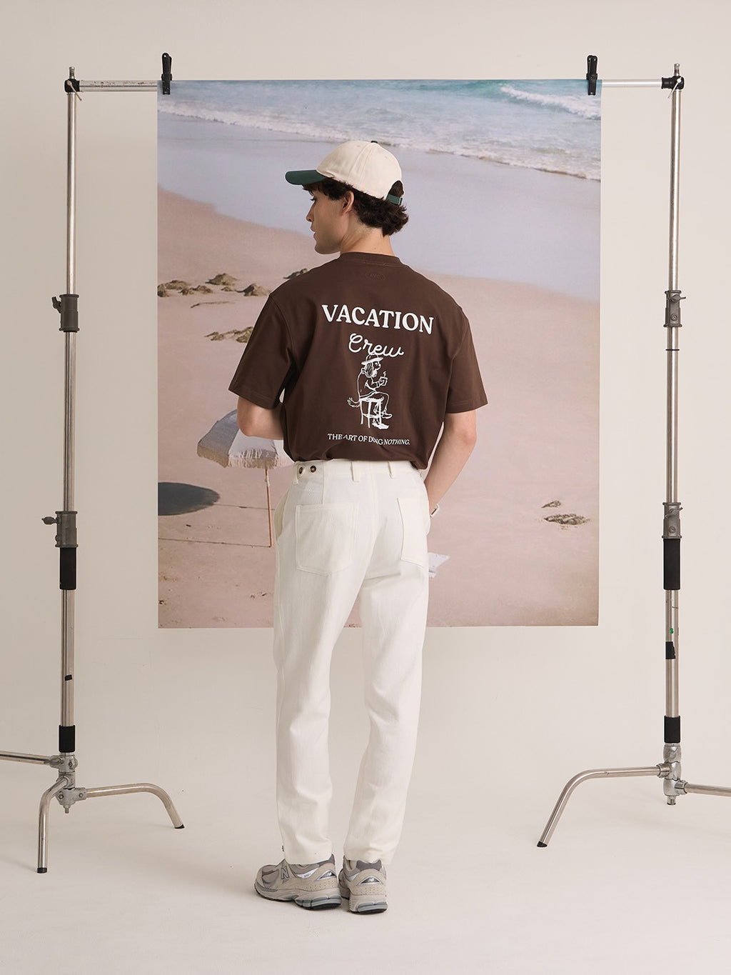GRID DENIM PANTS - WHITE