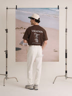 GRID DENIM PANTS - WHITE