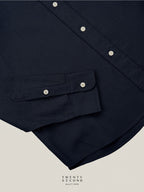 LINEN LONG SLEEVES SHIRTS - NAVY