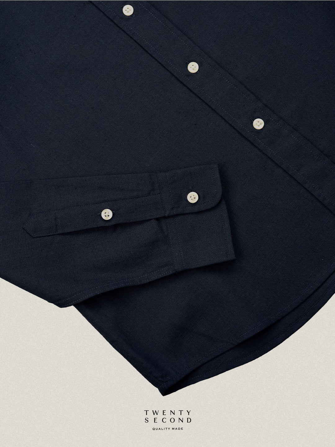 LINEN LONG SLEEVES SHIRTS - NAVY