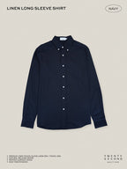 LINEN LONG SLEEVES SHIRTS - NAVY