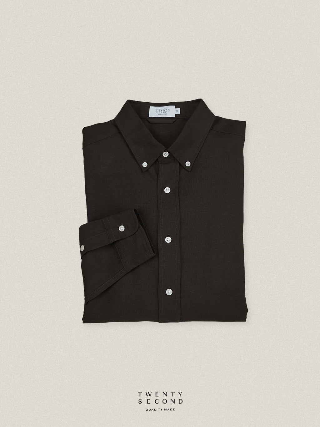 LINEN LONG SLEEVES SHIRTS - BROWN