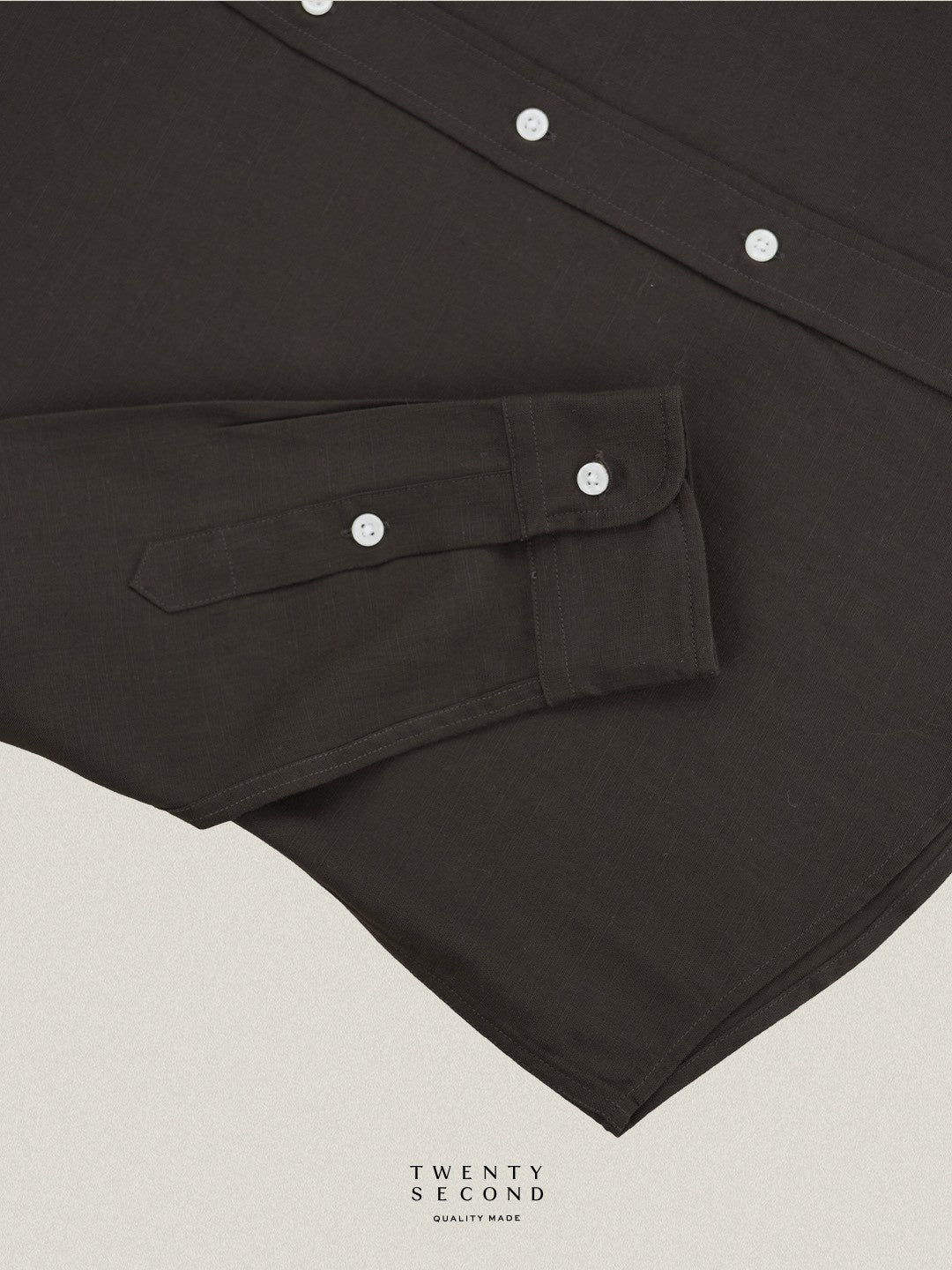 LINEN LONG SLEEVES SHIRTS - BROWN