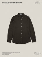 LINEN LONG SLEEVES SHIRTS - BROWN