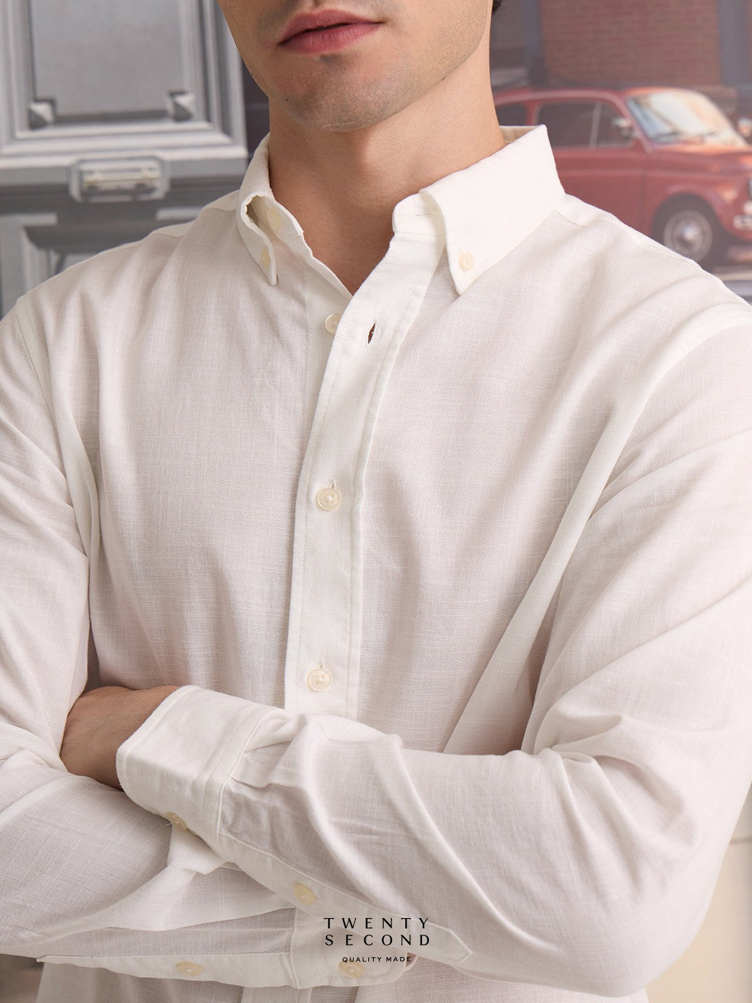 LINEN LONG SLEEVES SHIRTS - WHITE