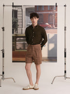LINEN LONG SLEEVES SHIRTS - OLIVE