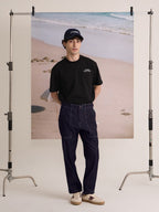 GRID DENIM PANTS - NAVY