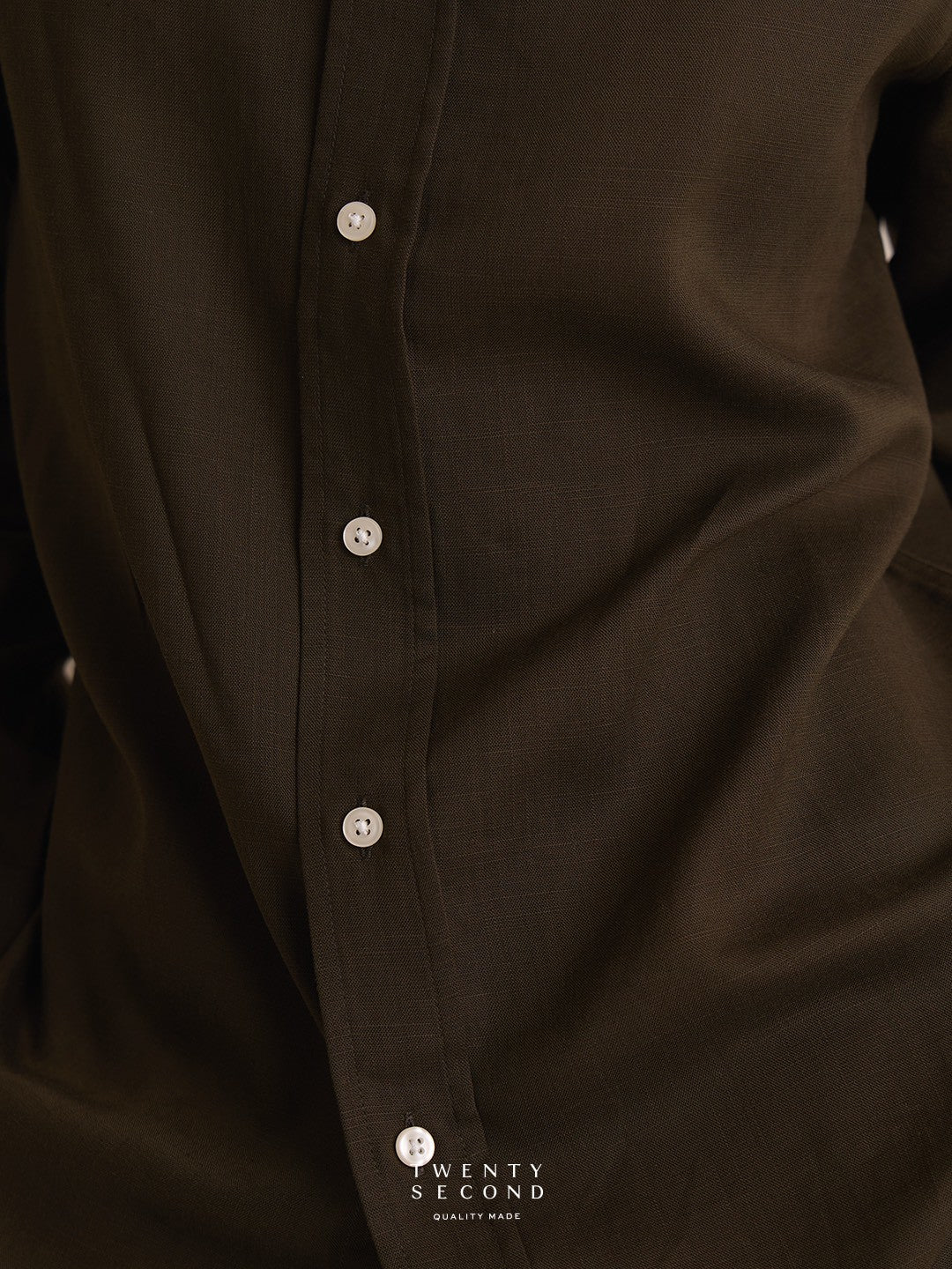 LINEN LONG SLEEVES SHIRTS - OLIVE