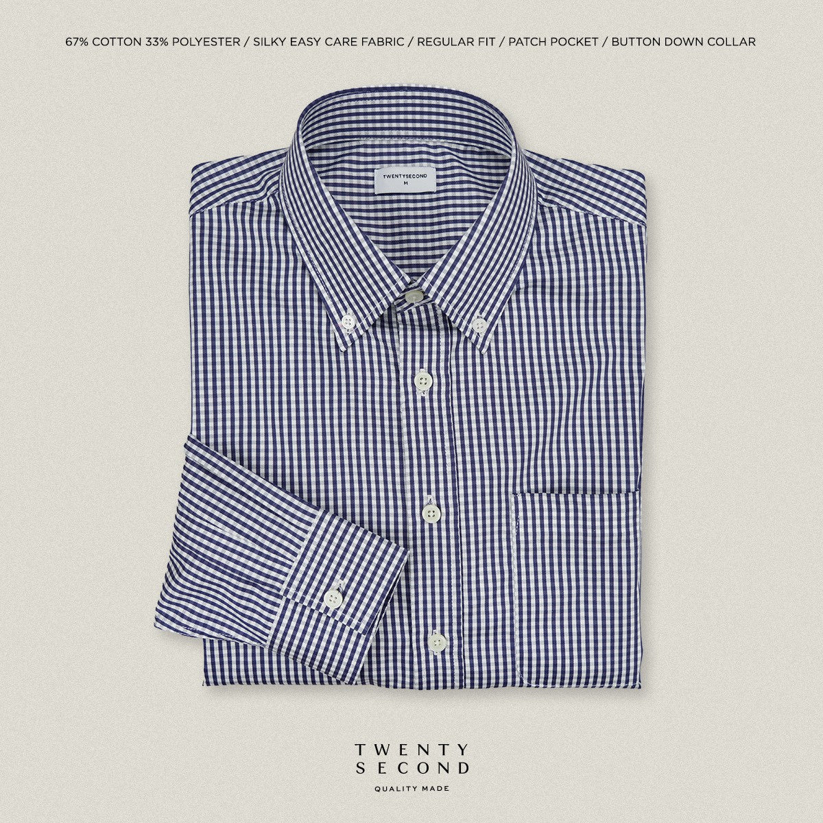 OLD TOWN GINGHAM SHIRTS - NAVY