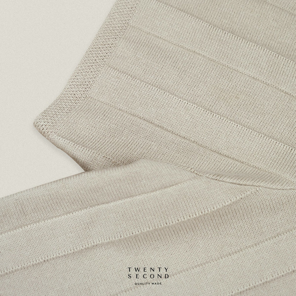 TATE SHORT SLEEVES KNIT SHIRT - OAT