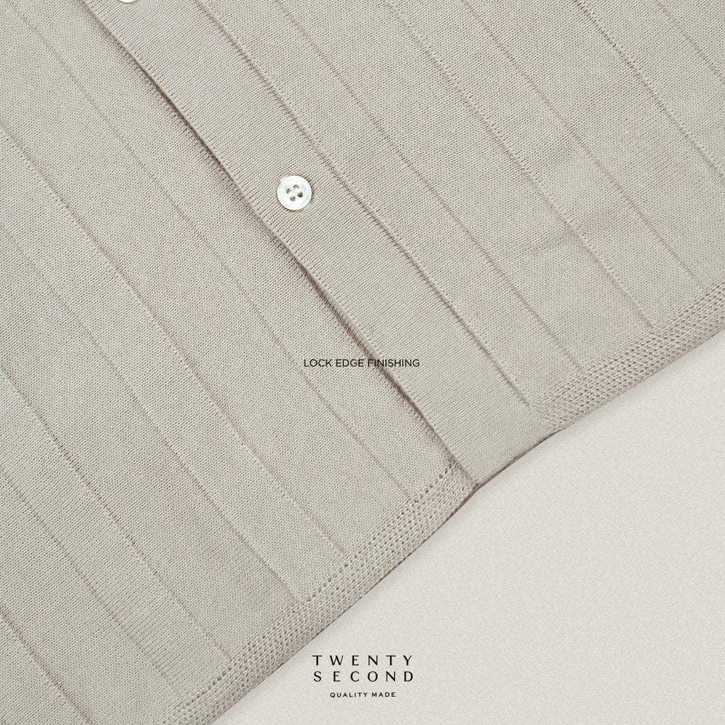 TATE SHORT SLEEVES KNIT SHIRT - OAT