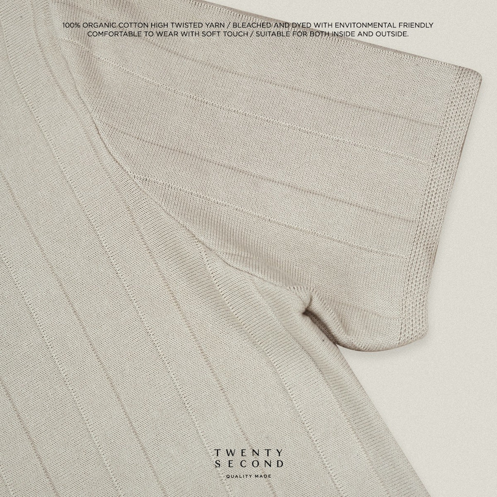 TATE SHORT SLEEVES KNIT SHIRT - OAT