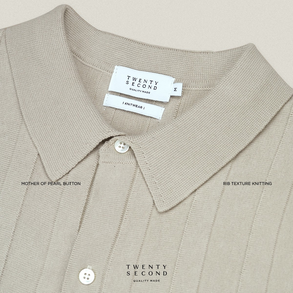 TATE SHORT SLEEVES KNIT SHIRT - OAT