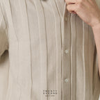 TATE SHORT SLEEVES KNIT SHIRT - OAT