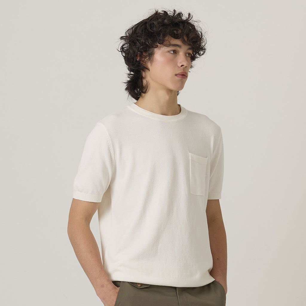 SHELBY KNIT TEE - WHITE