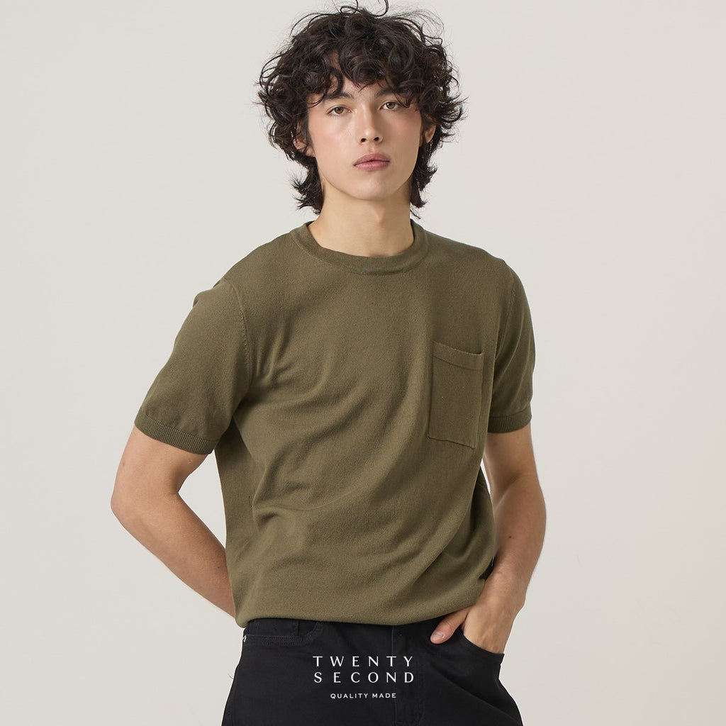SHELBY KNIT TEE - OLIVE