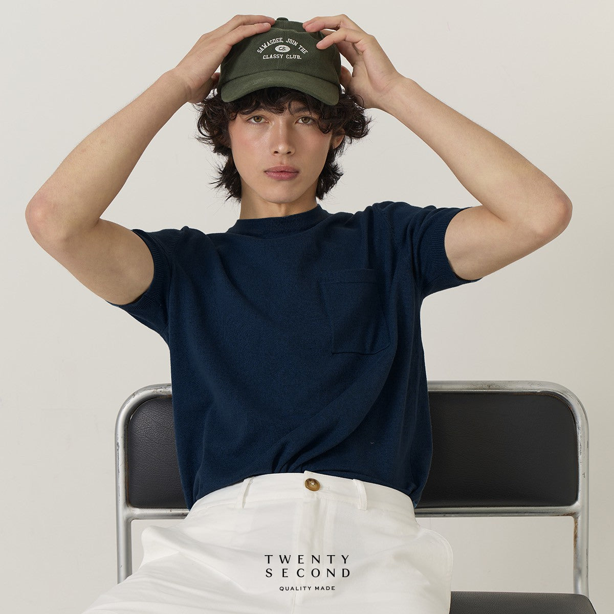 SHELBY KNIT TEE - NAVY