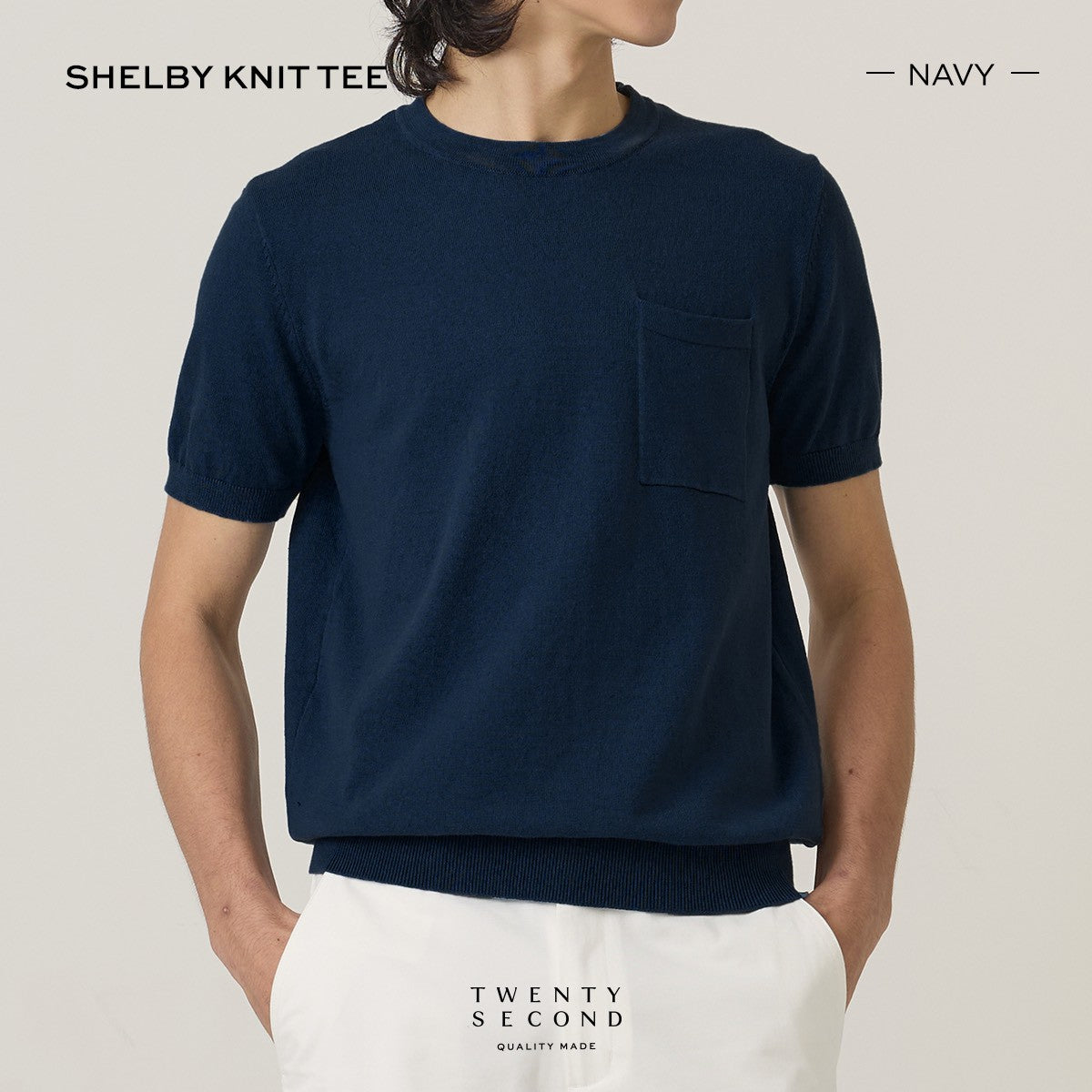 SHELBY KNIT TEE - NAVY