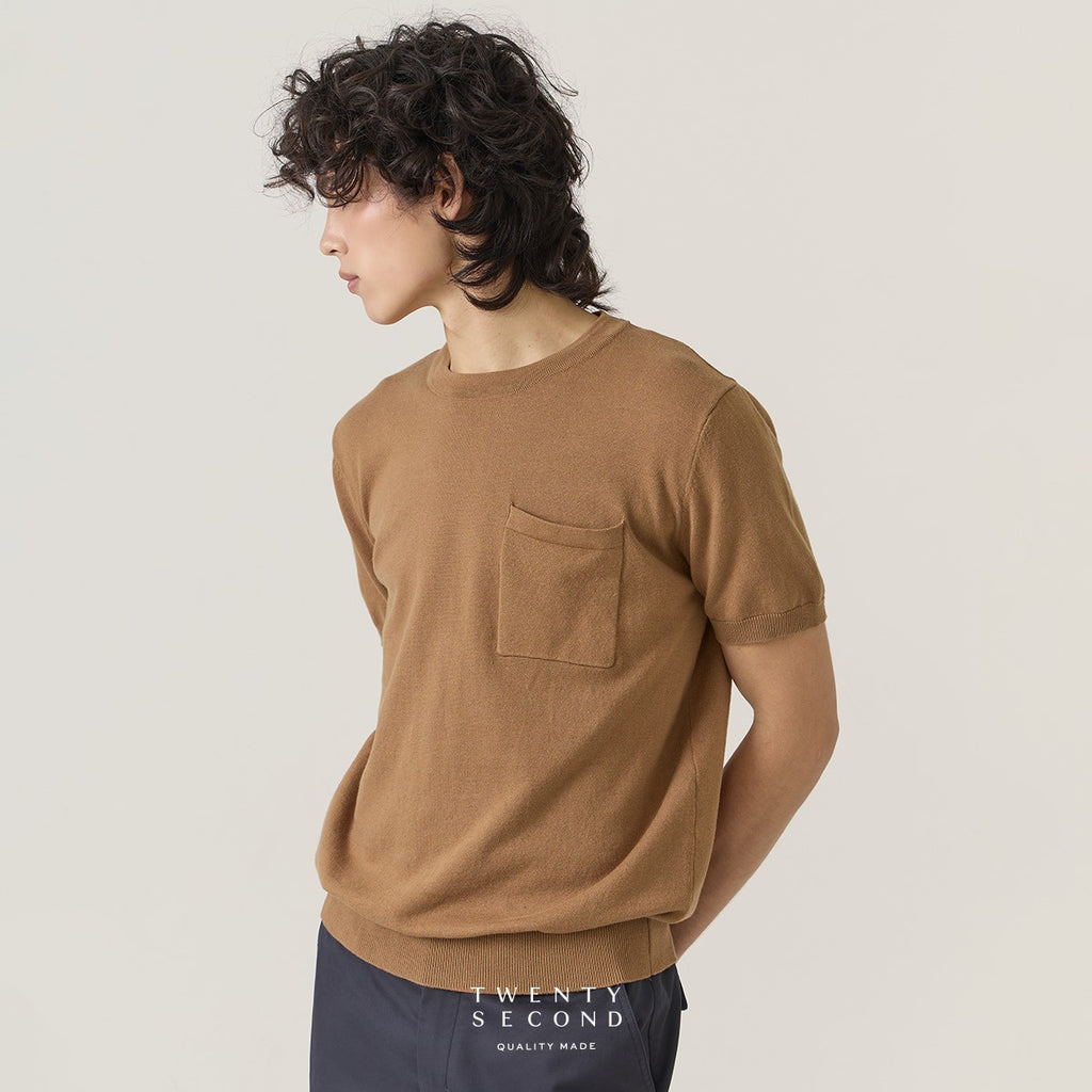 SHELBY KNIT TEE - LATTE