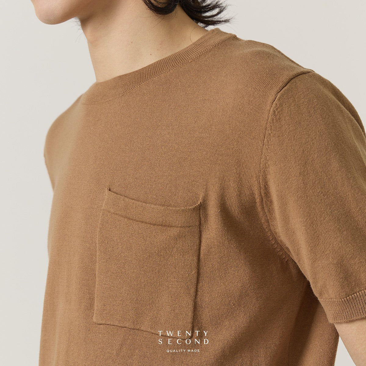 SHELBY KNIT TEE - LATTE