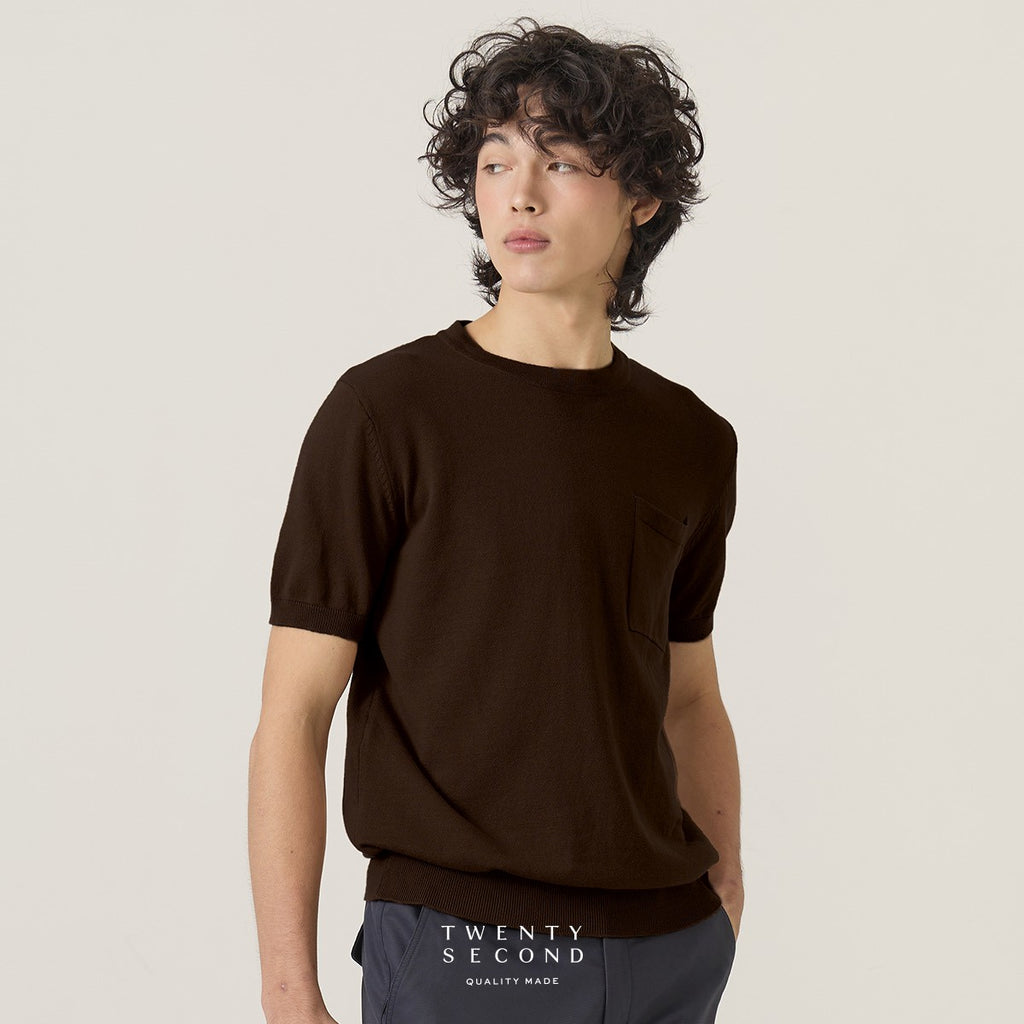 SHELBY KNIT TEE - MOCHA