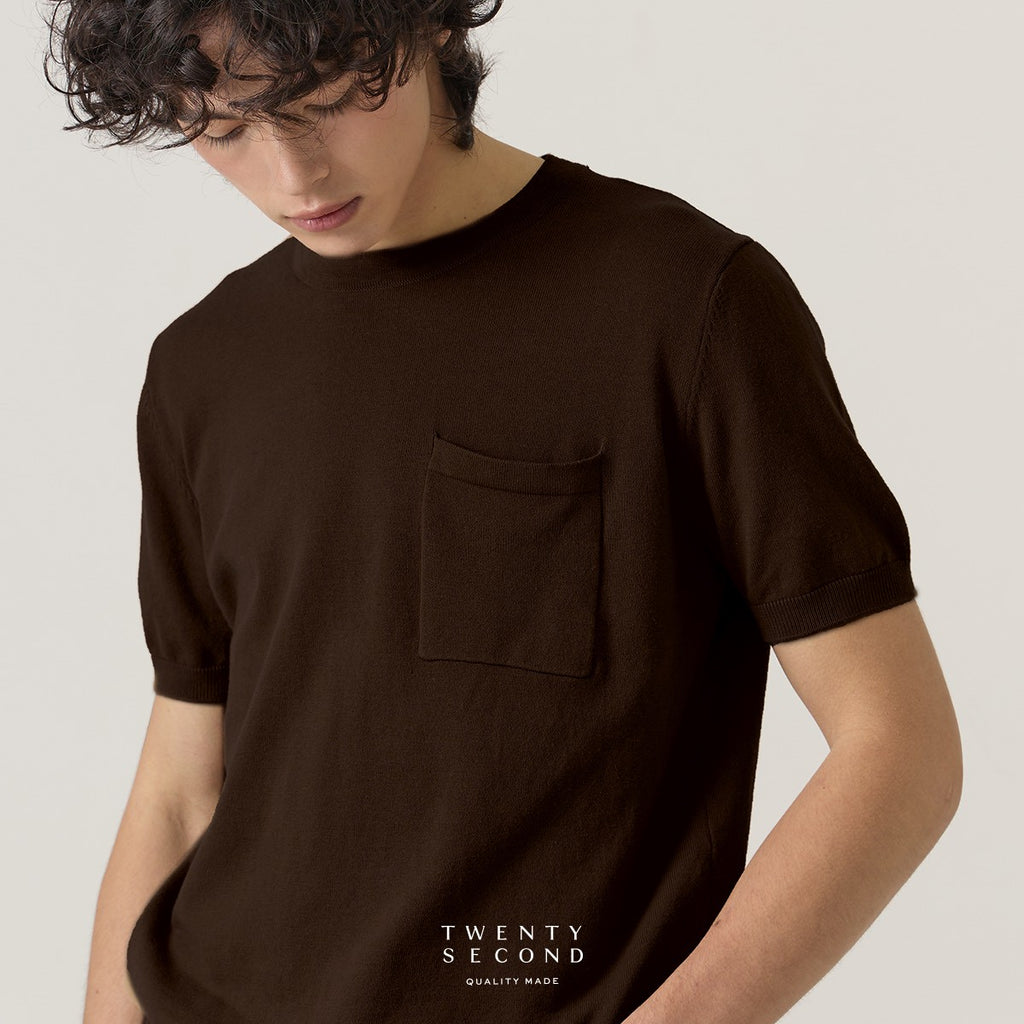 SHELBY KNIT TEE - MOCHA