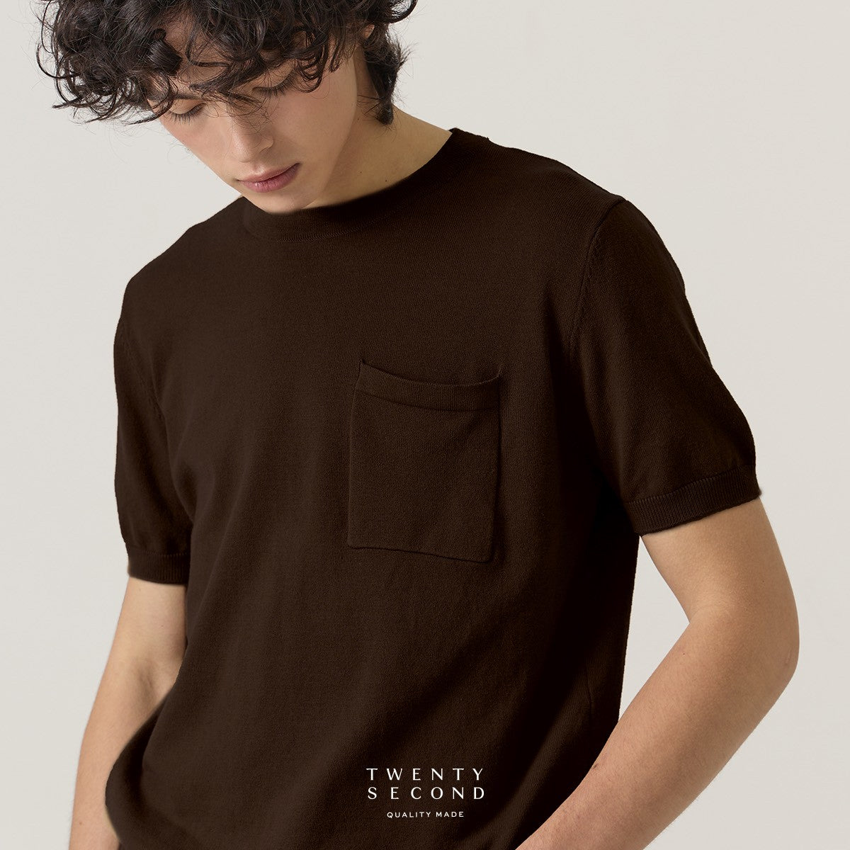 SHELBY KNIT TEE - MOCHA