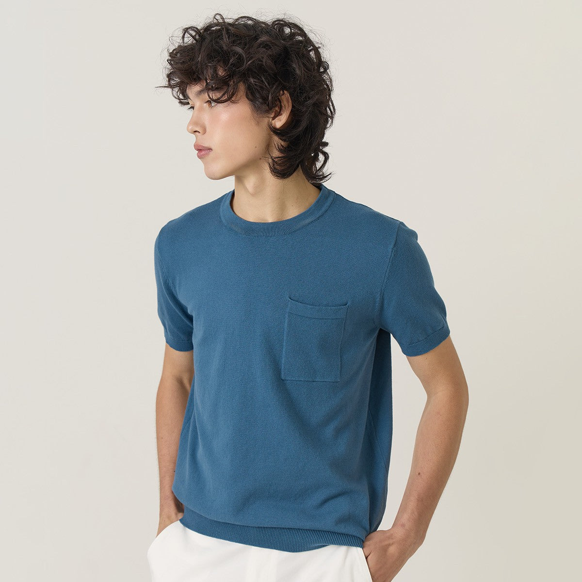 SHELBY KNIT TEE - BLUE