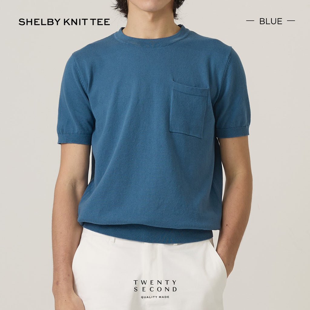 SHELBY KNIT TEE - BLUE