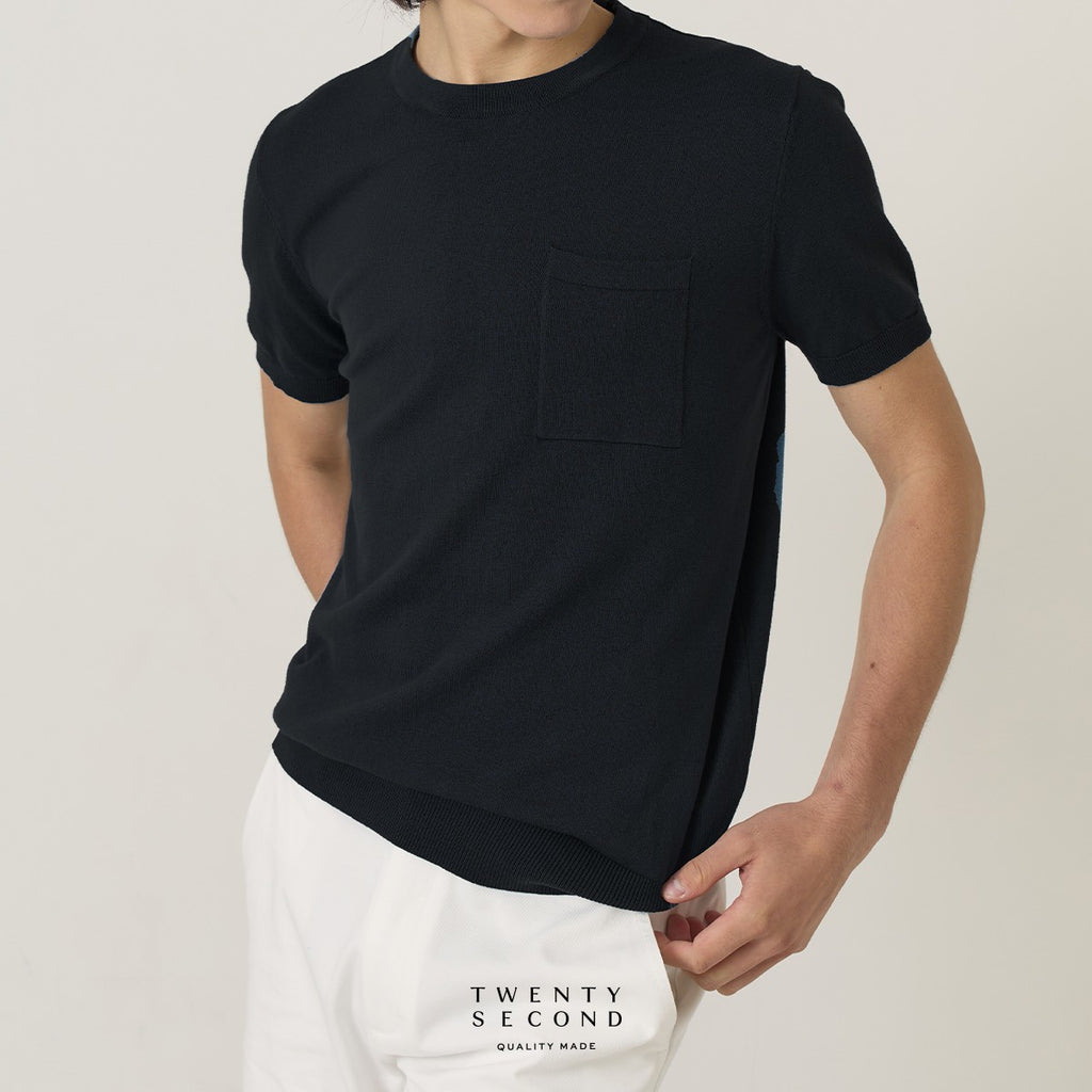 SHELBY KNIT TEE - BLACK