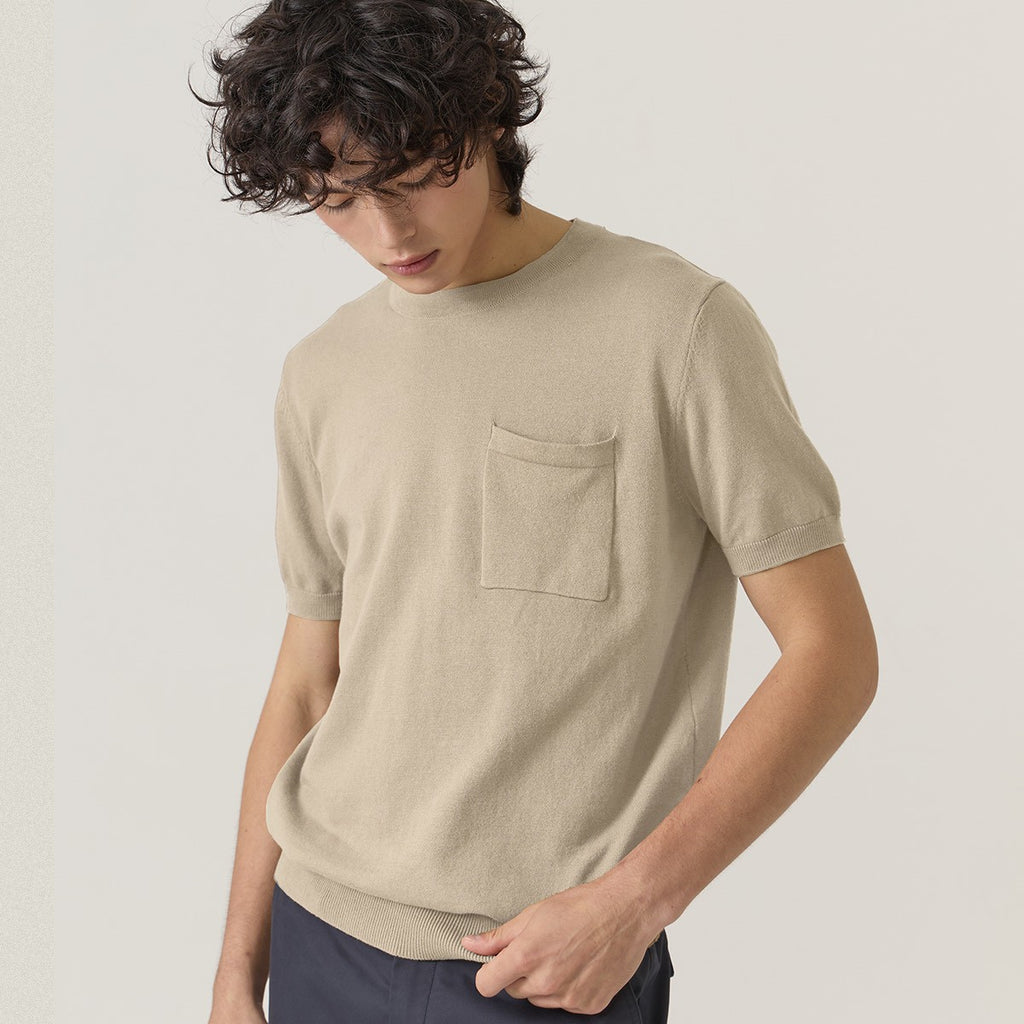 SHELBY KNIT TEE - KHAKI