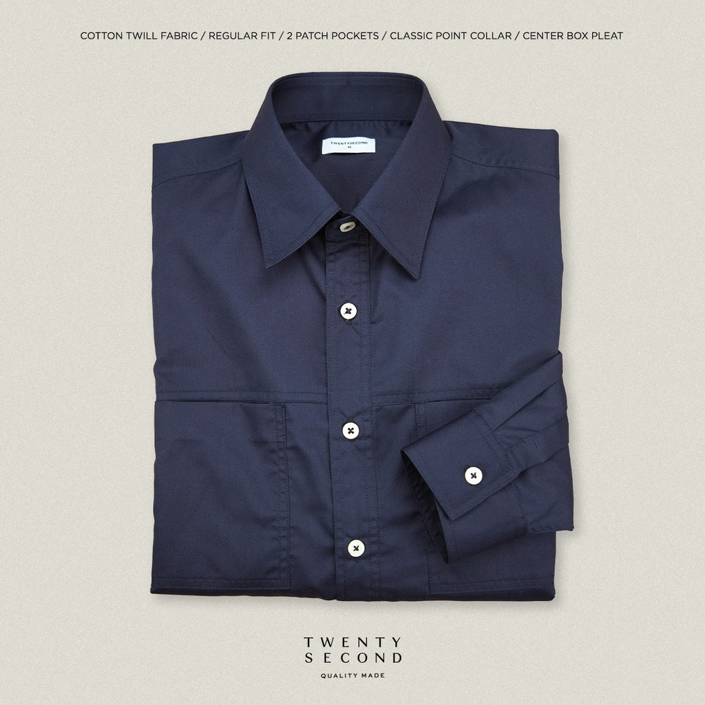 TWILL WORK SHIRTS - NAVY