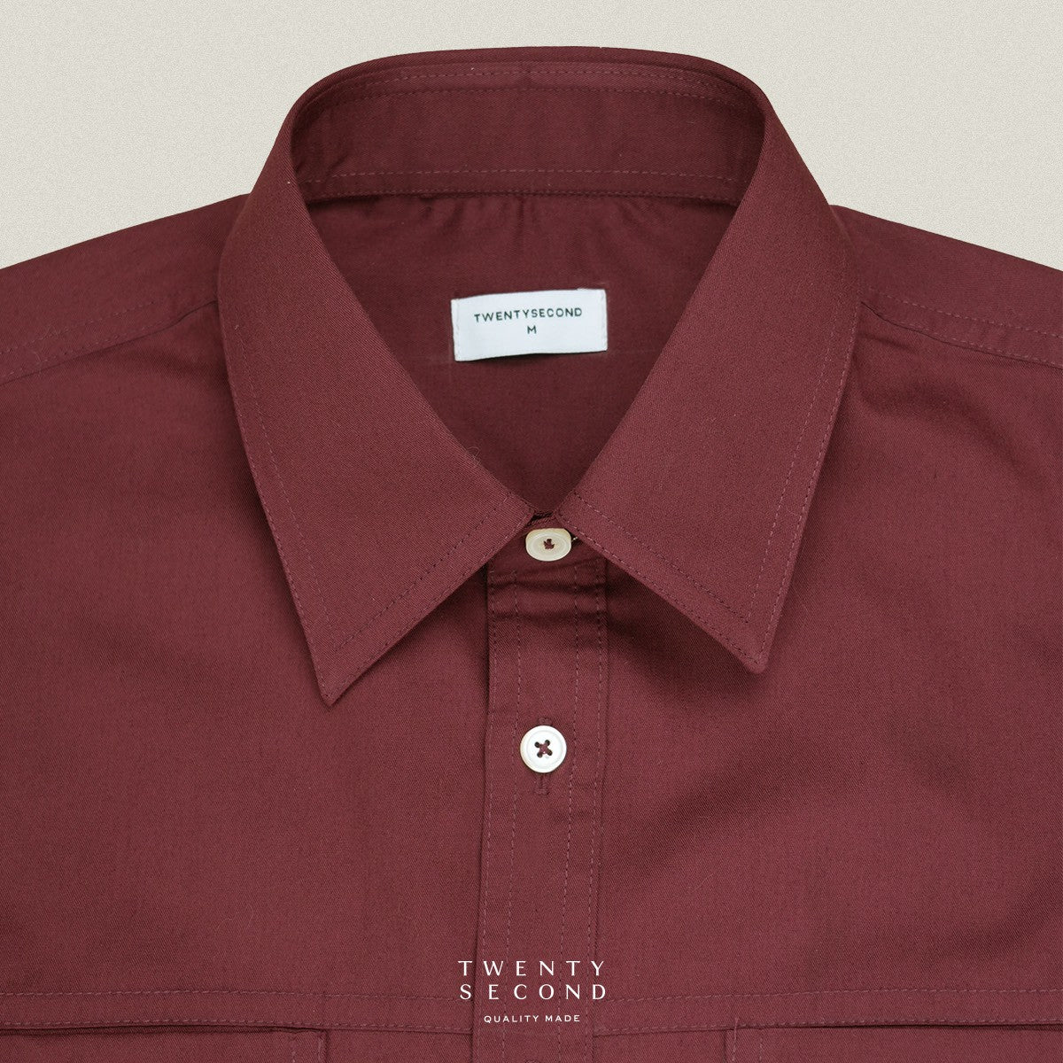 TWILL WORK SHIRTS - BURGUNDY