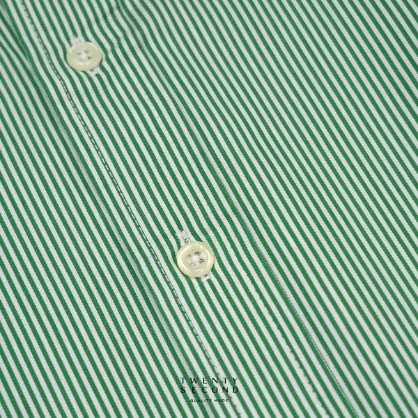 WRINKLE FREE “OFF DUTY” SHIRT - STRIPE GREEN (Regular Fit)