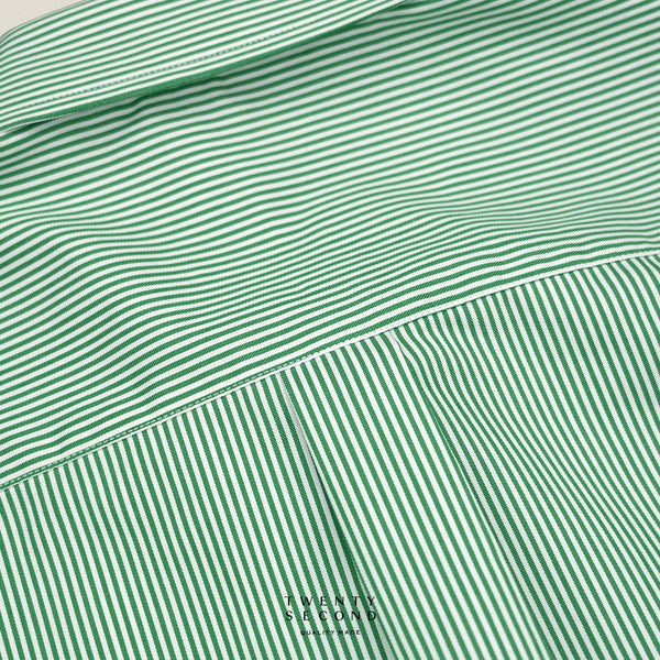 WRINKLE FREE “OFF DUTY” SHIRT - STRIPE GREEN (Regular Fit)